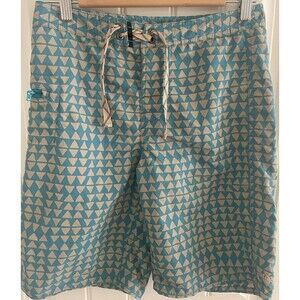 Patagonia Boys Shorts Size 14 Common Threads Partnership Pyramid Design Nylon